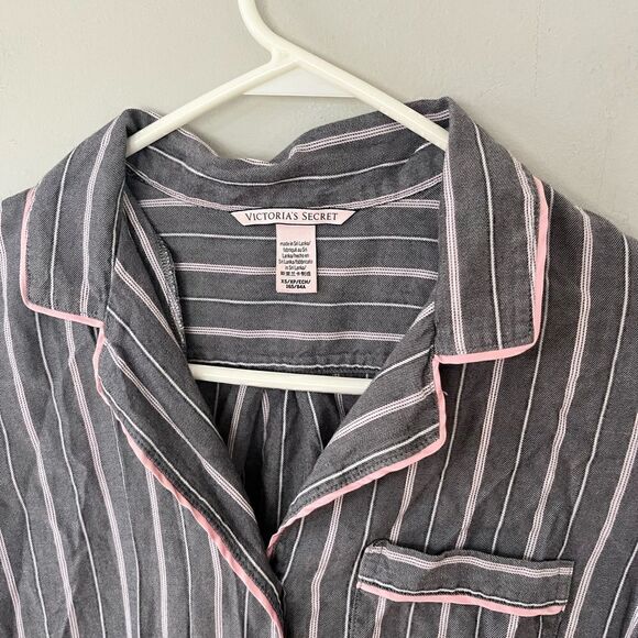 Victoria’s Secret gray, white and pink nightshirt - Picture 2 of 7